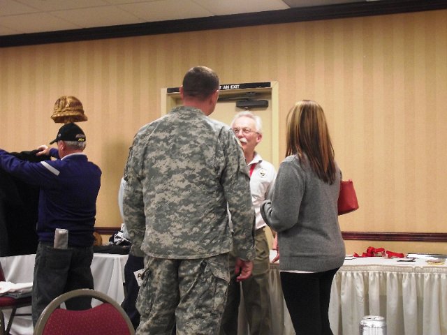 Hospitality Room  Jim May with Lt. Col and Mrs. Adams   DSCF1527